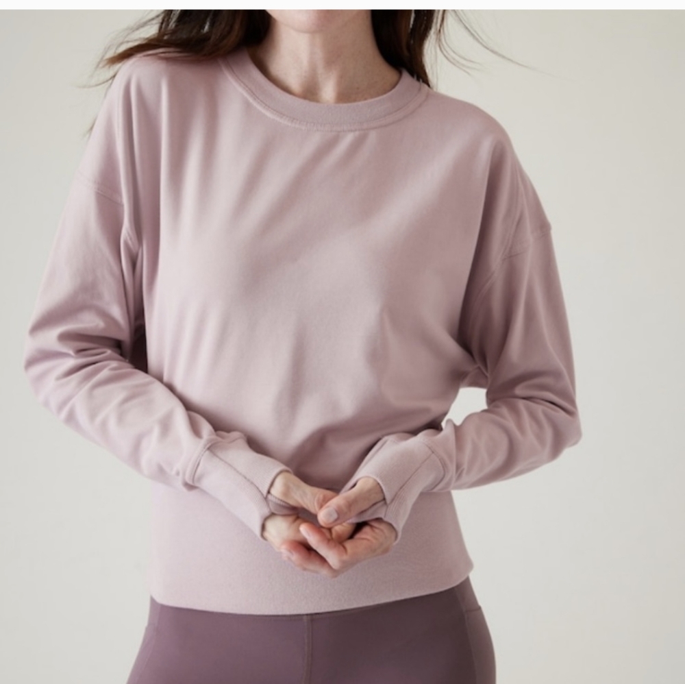 Athleta Crew Neck Sweatshirt xs cropped